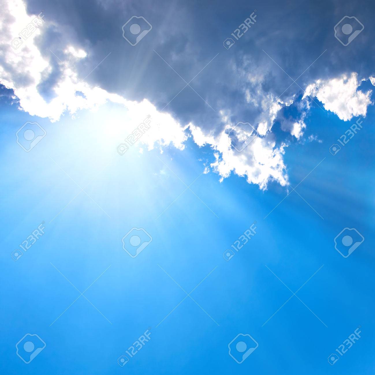 ヒーリング癒し絵画＊心の空 太陽 青空 青の世界 日射し 冷静 クリア